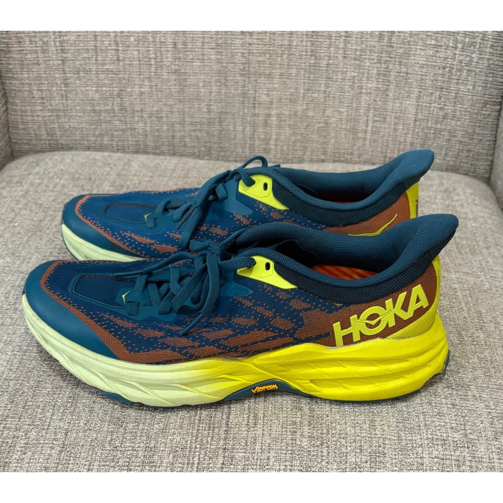 Hoka Speedgoat 5 Mens 8D Blue Coral Evening Primrose Trail Running Shoes 1123157